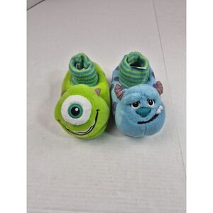 Monsters Inc Toddler Boys Slippers Size‎ 7-8 Mike Sullivan Sully Fuzzy Grippers